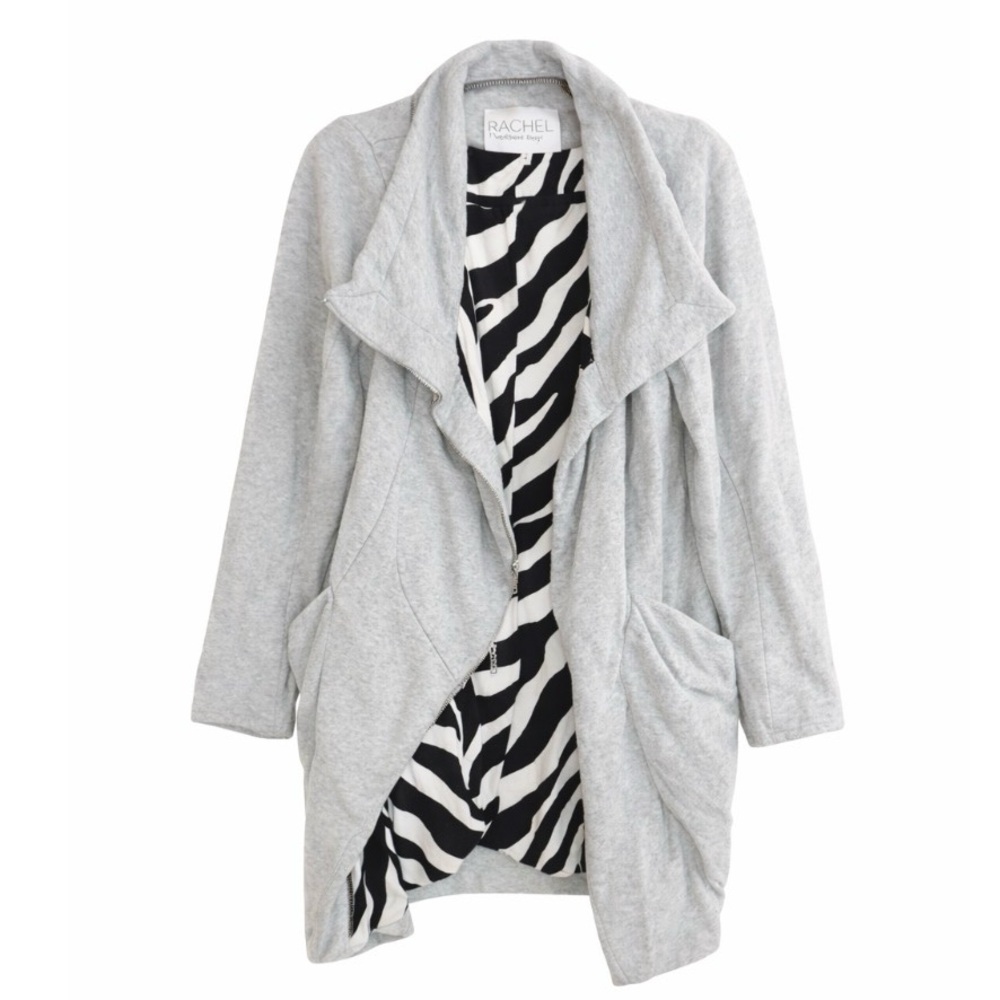 Rachel Roy Gray sweatshirt style jacket 10